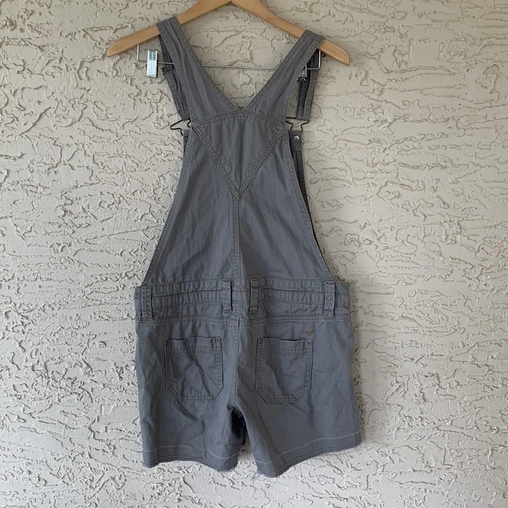 Grey Vintage American Eagle Overall Shorts - Picture 4 of 5